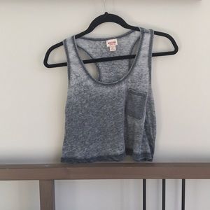 Distressed cropped tank